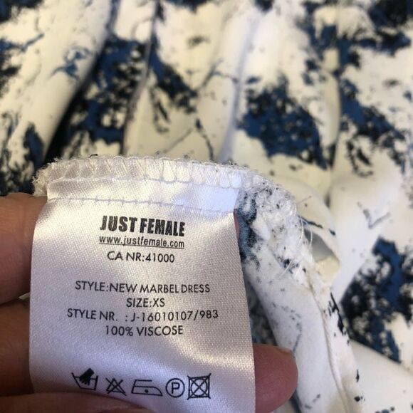 Just Female White Blue Marble Dress Size XS - Picture 11 of 12